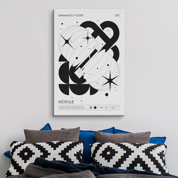 Quadri Un'immagine in bianco e nero di forme geometriche