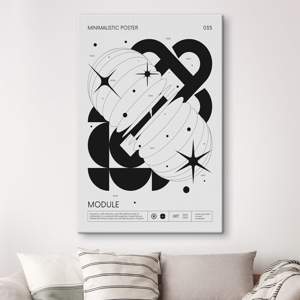 A black and white image of geometric shapes
