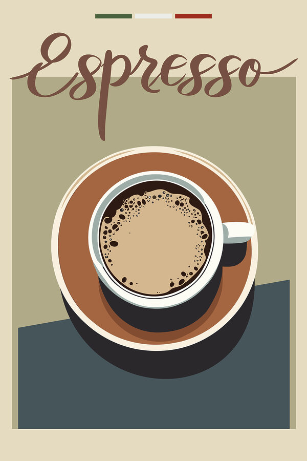 A cup of coffee on a saucer