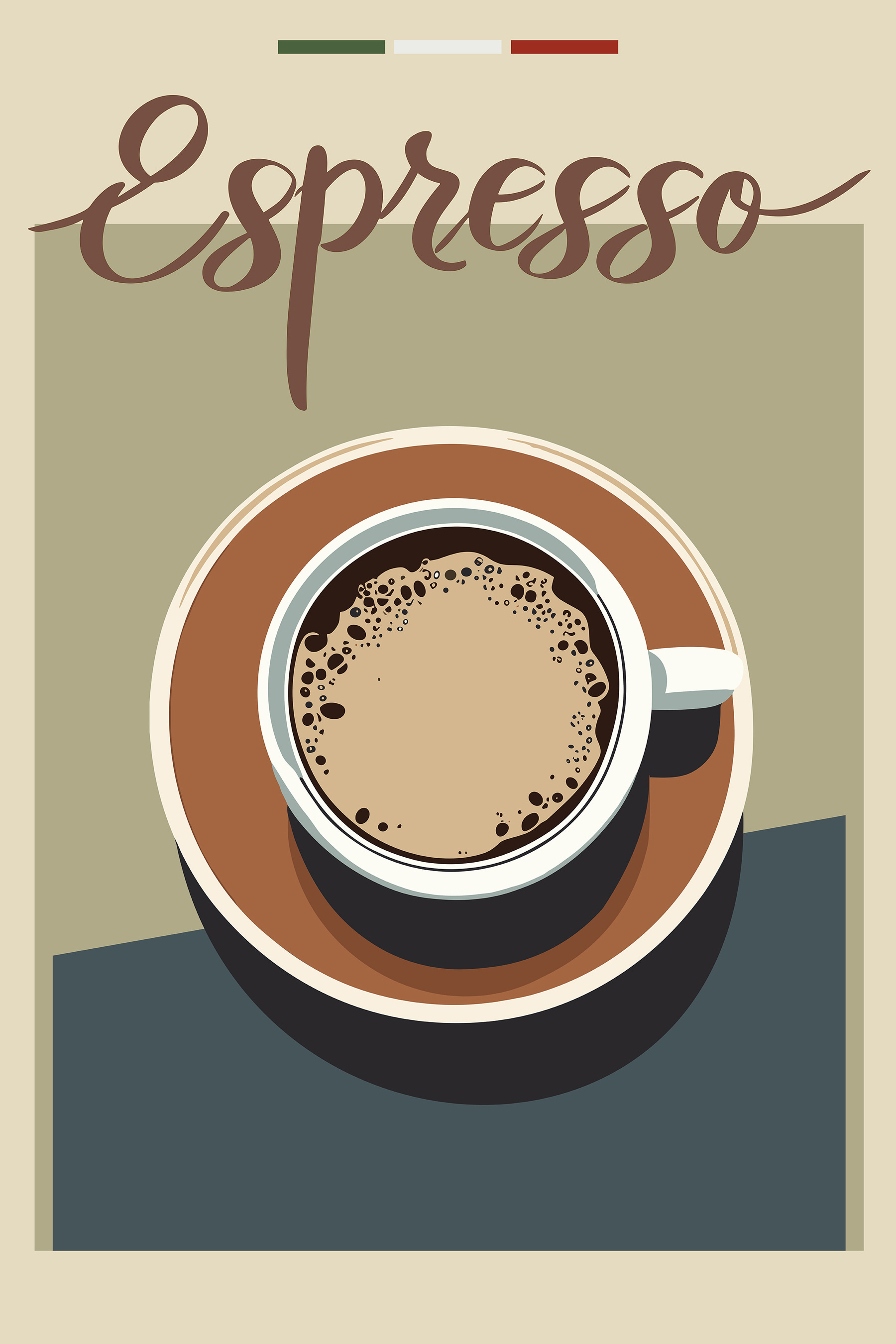 A cup of coffee on a saucer