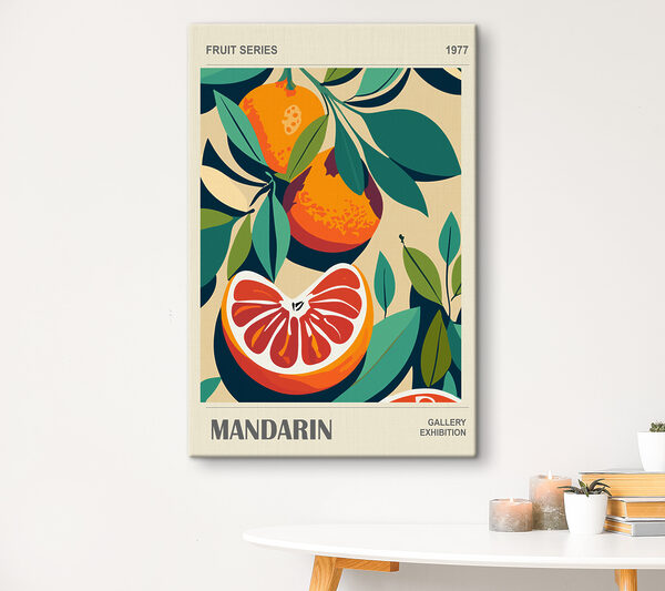 Quadri Un poster con arance e foglie
