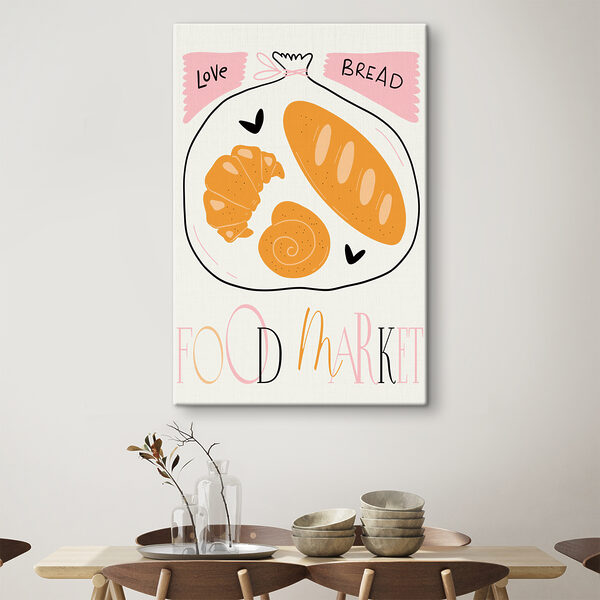 A poster with a croissant and a snail