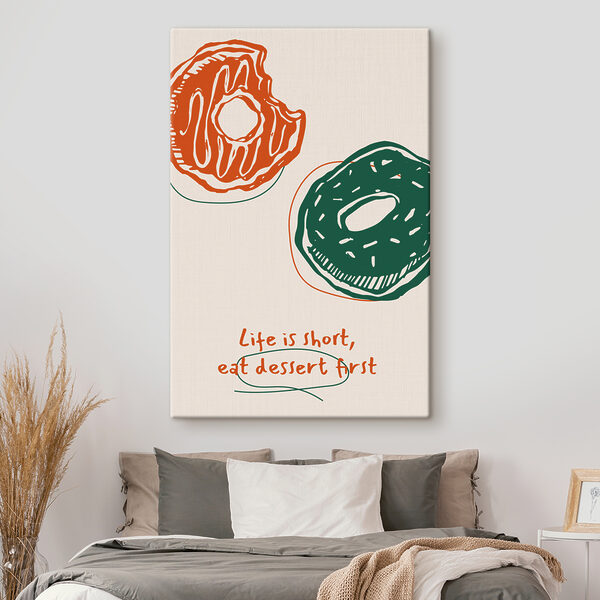 Quadri Quadri Un disegno di ciambelle con glassa verde e arancione (COD: s36859)