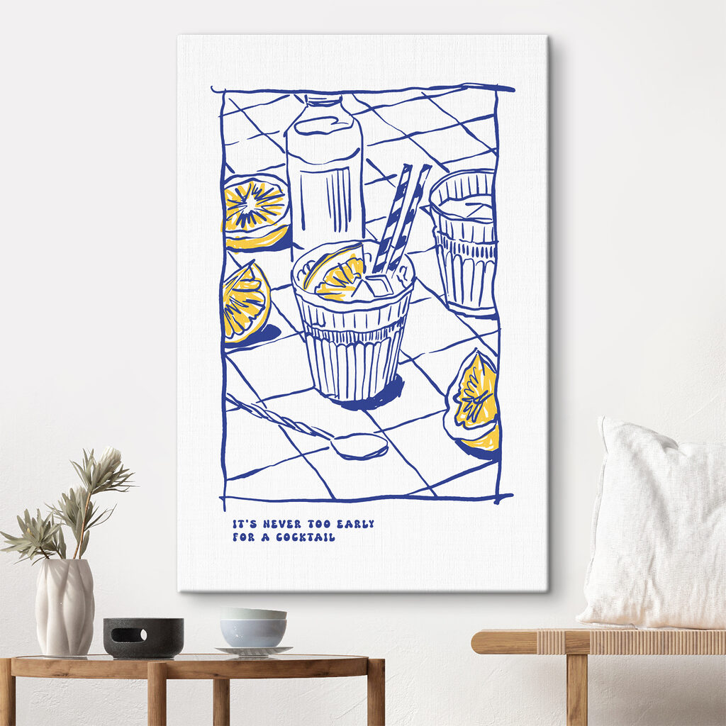 A drawing of a drink and a glass of juice A drawing of a drink and a glass of juice