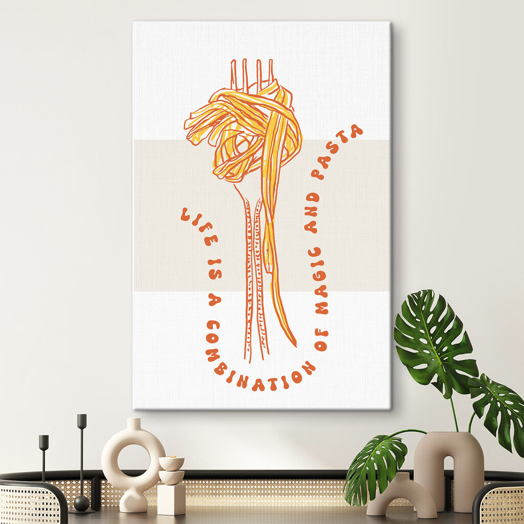 A drawing of pasta on a white background