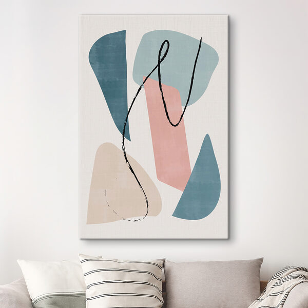 A colorful art piece with black lines