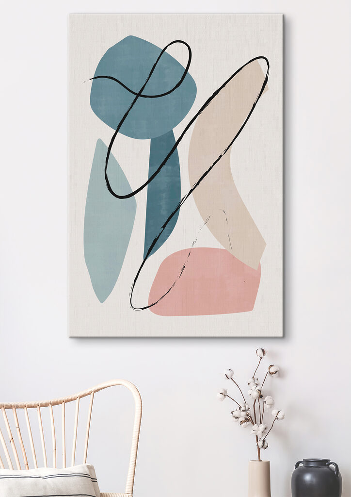 A art piece with different shapes and colors A art piece with different shapes and colors