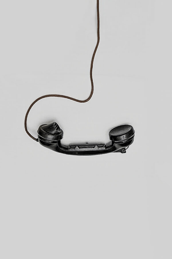 A telephone receiver with a cord