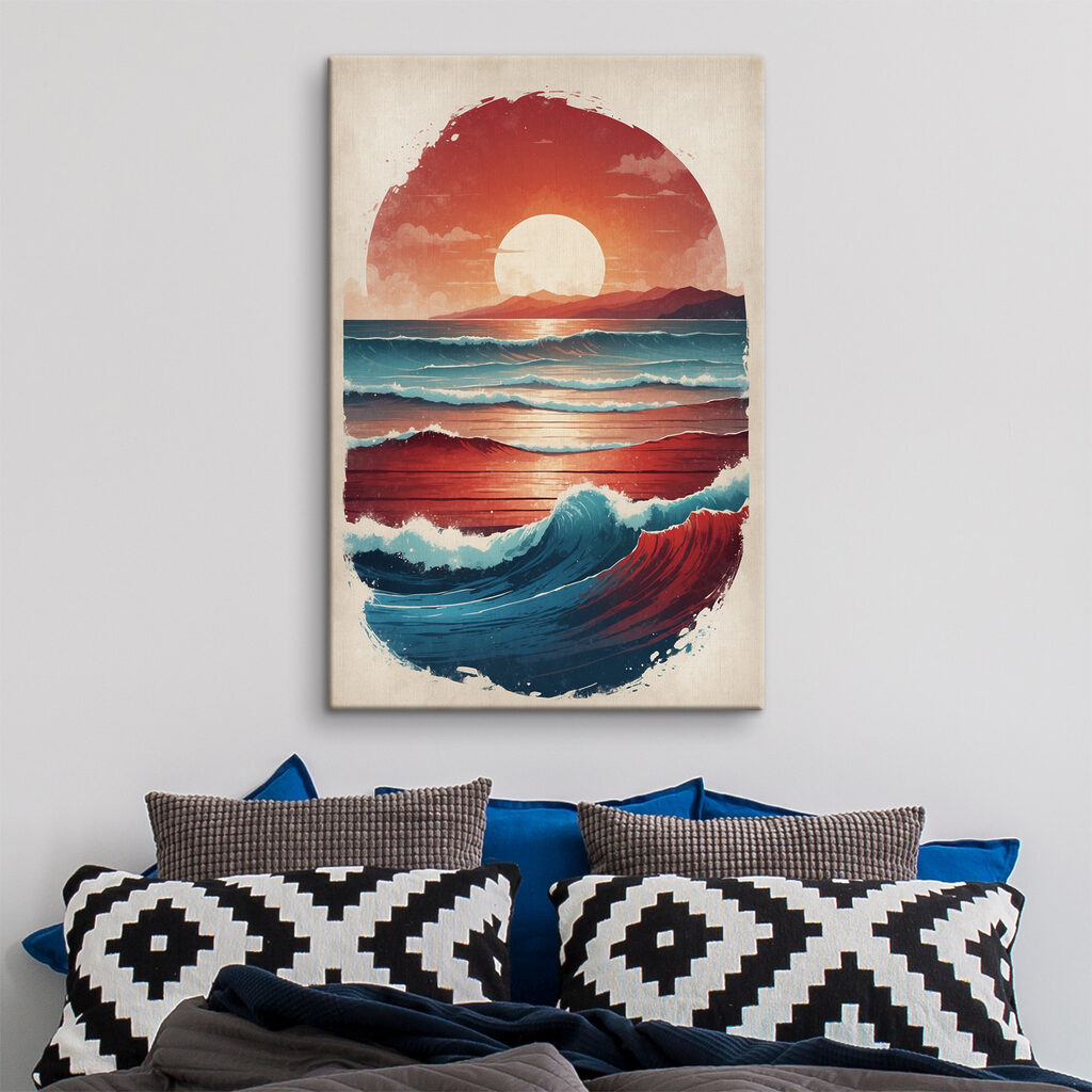 A sunset over a beach