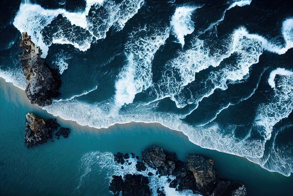 Waves crashing on a beach Waves crashing on a beach
