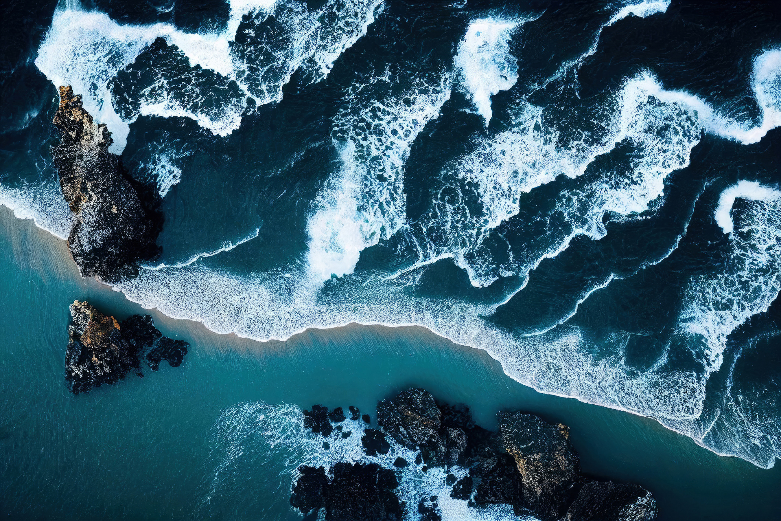 Waves crashing on a beach Waves crashing on a beach
