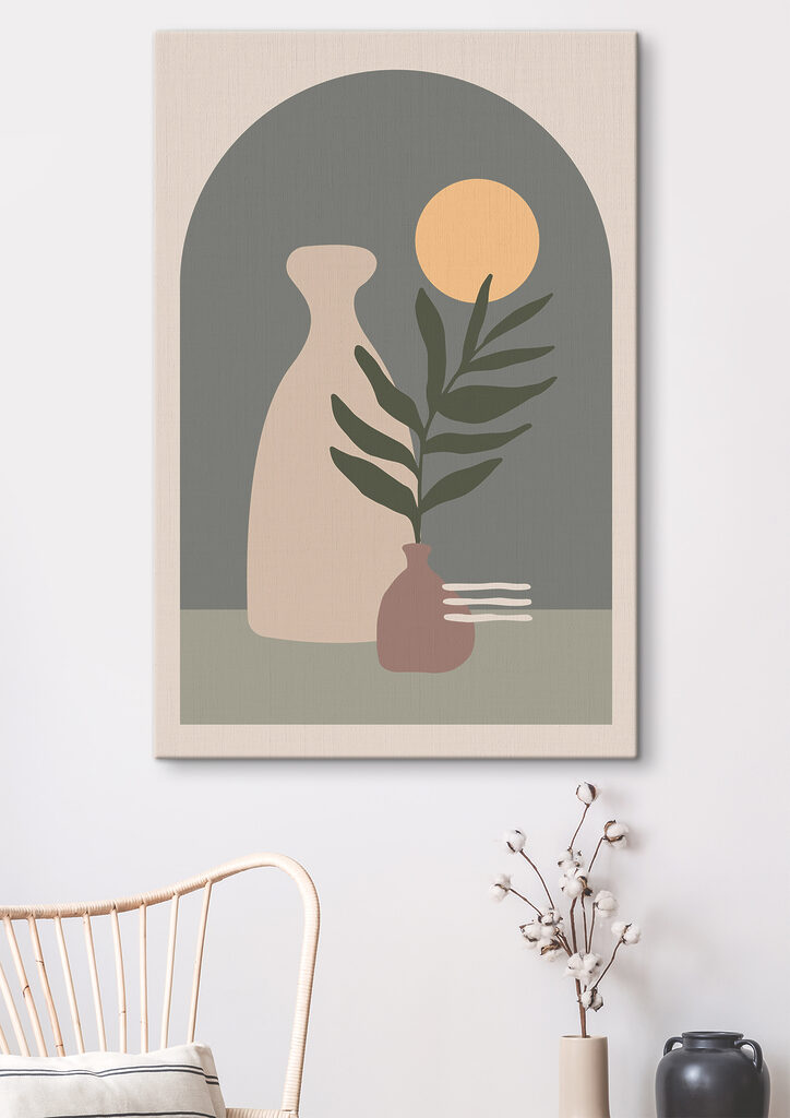 A vase with a plant in it