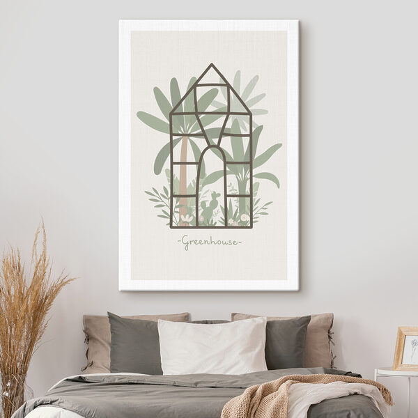 A green house with plants inside