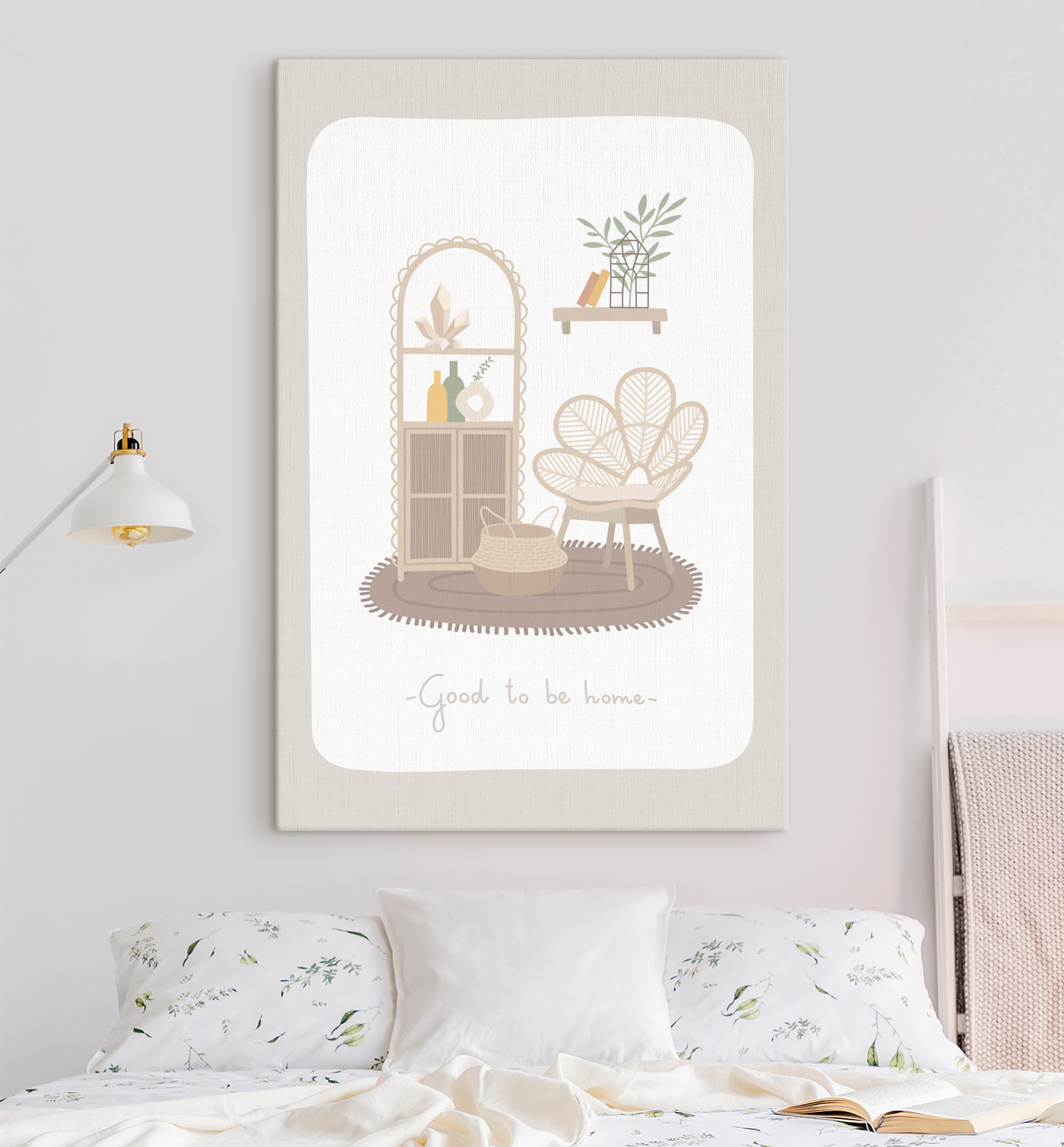 A poster of a room with furniture