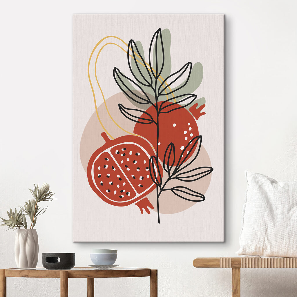 A fruit and plant with leaves A fruit and plant with leaves
