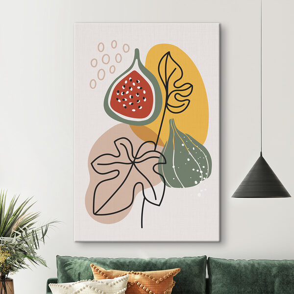 Quadri Quadri Frutta e foglie su sfondo bianco (COD: s37058)