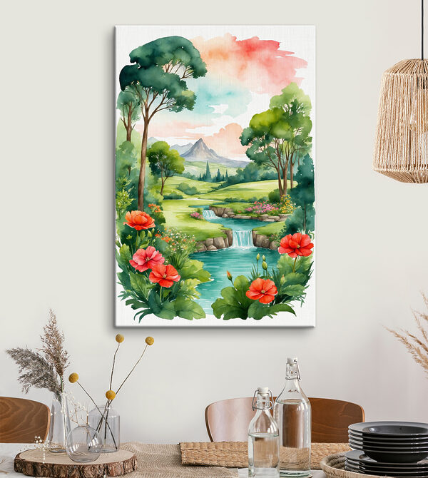 Quadri Un acquerello raffigurante un fiume e dei fiori (COD: s37116) Quadri Quadri Un acquerello raffigurante un fiume e dei fiori (COD: s37116)