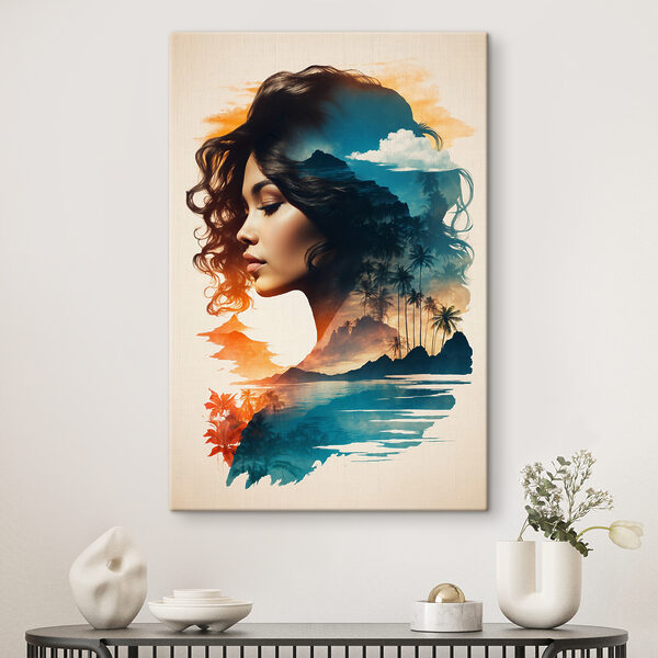 Quadri Quadri Il volto di una donna e un paesaggio (COD: s37118)