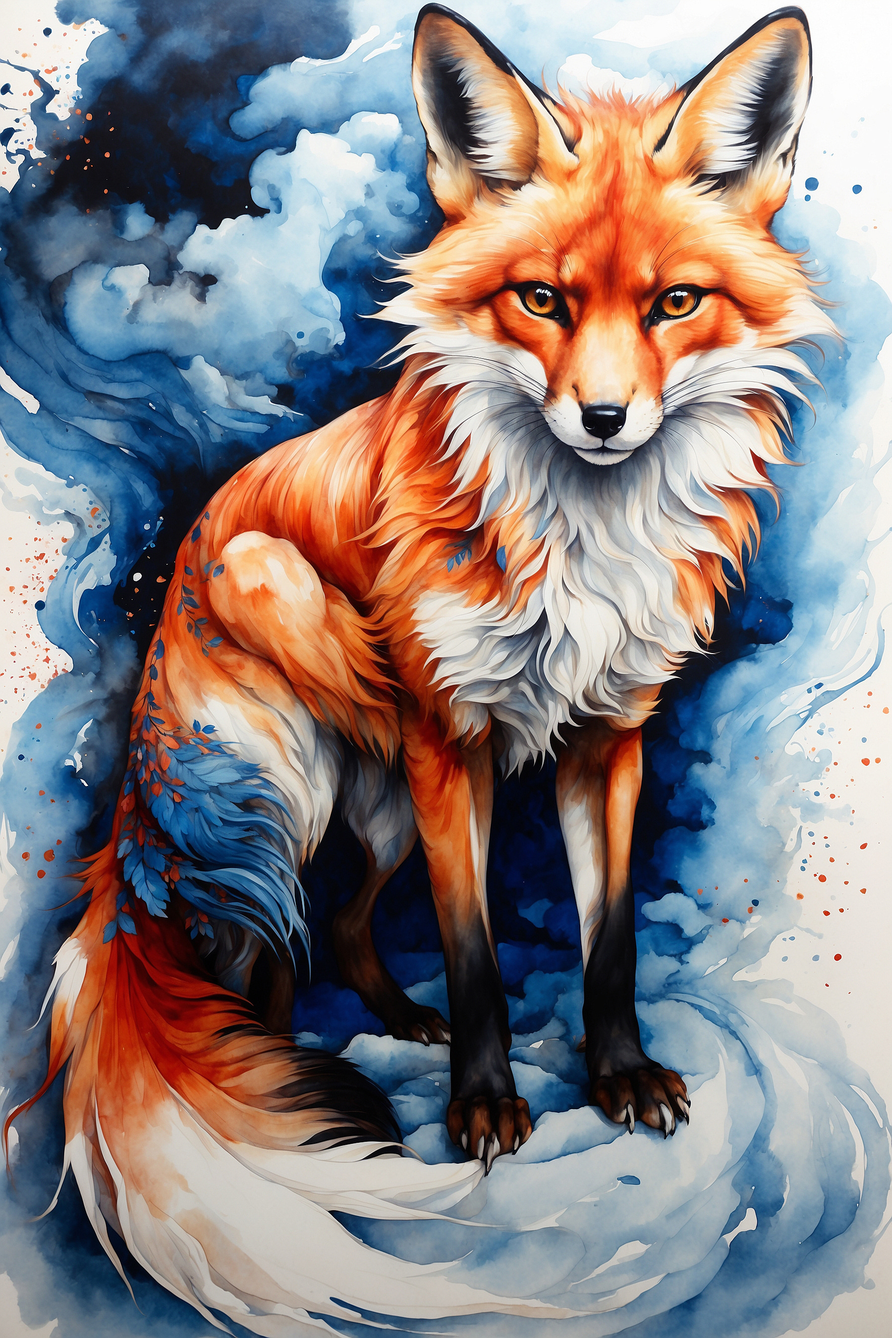 A painting of a fox