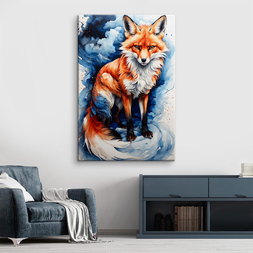 A painting of a fox