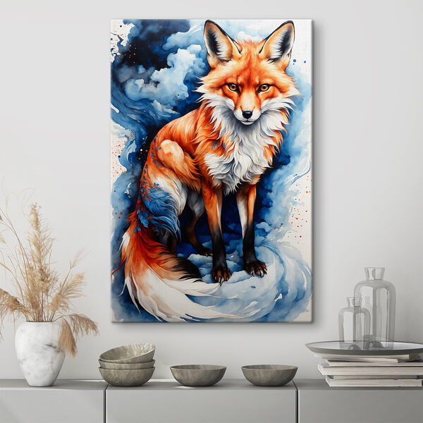 A painting of a fox