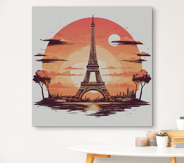 Quadri Quadri Una torre con il tramonto alle spalle (COD: s37124)