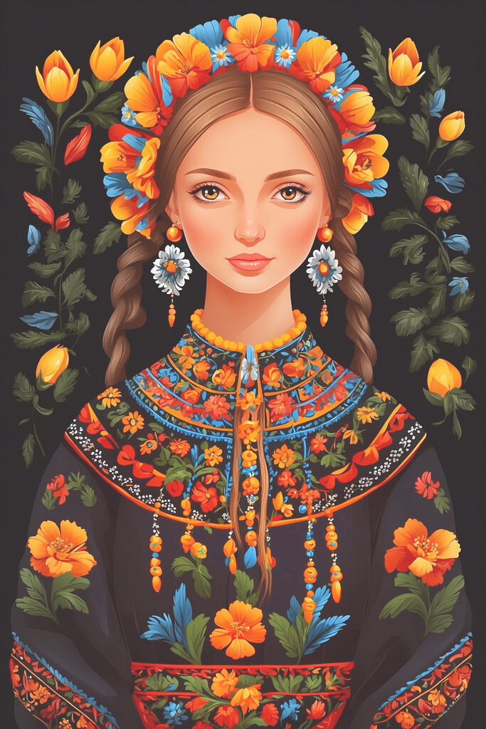 A woman with braids and flowers in her hair