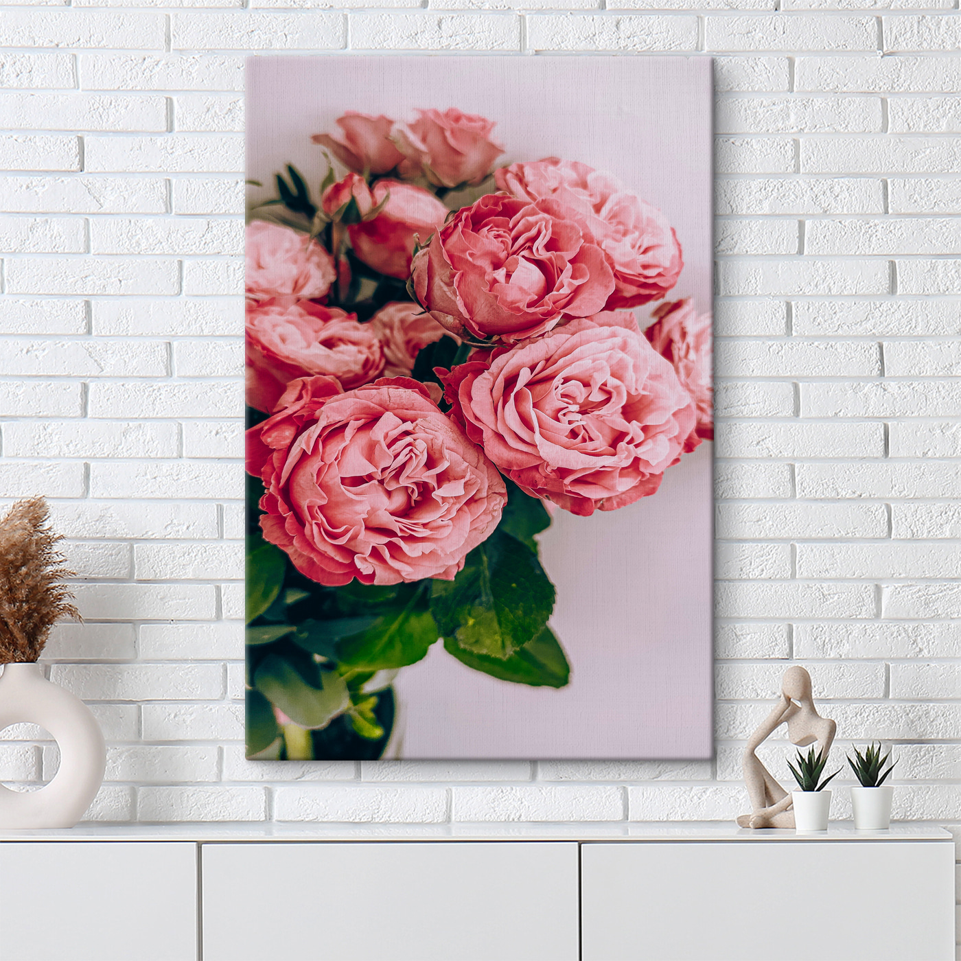 A group of pink flowers