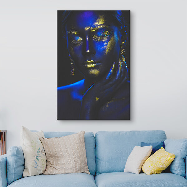 Radiant in Blue and Metallic Hues