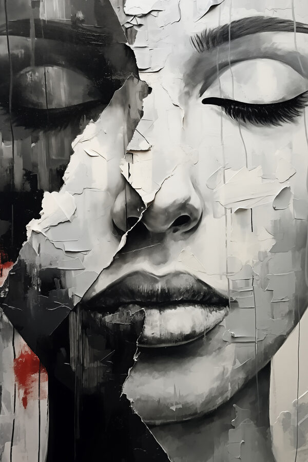 A painting of a woman's face