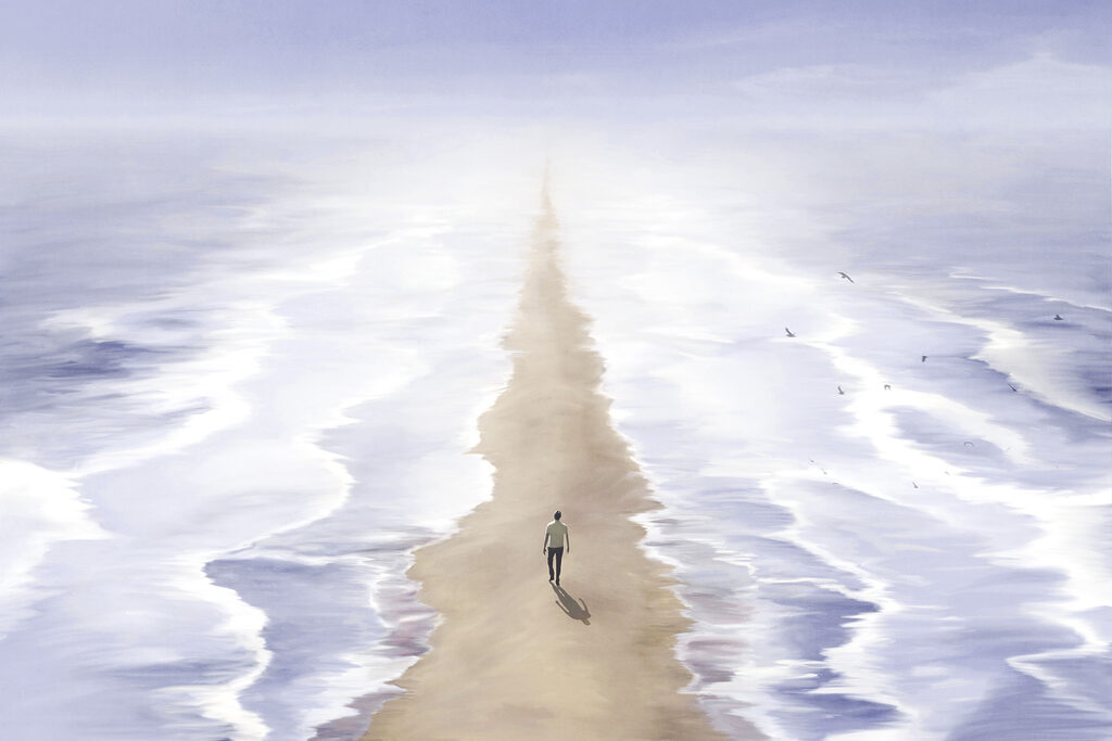 A person walking on a beach A person walking on a beach