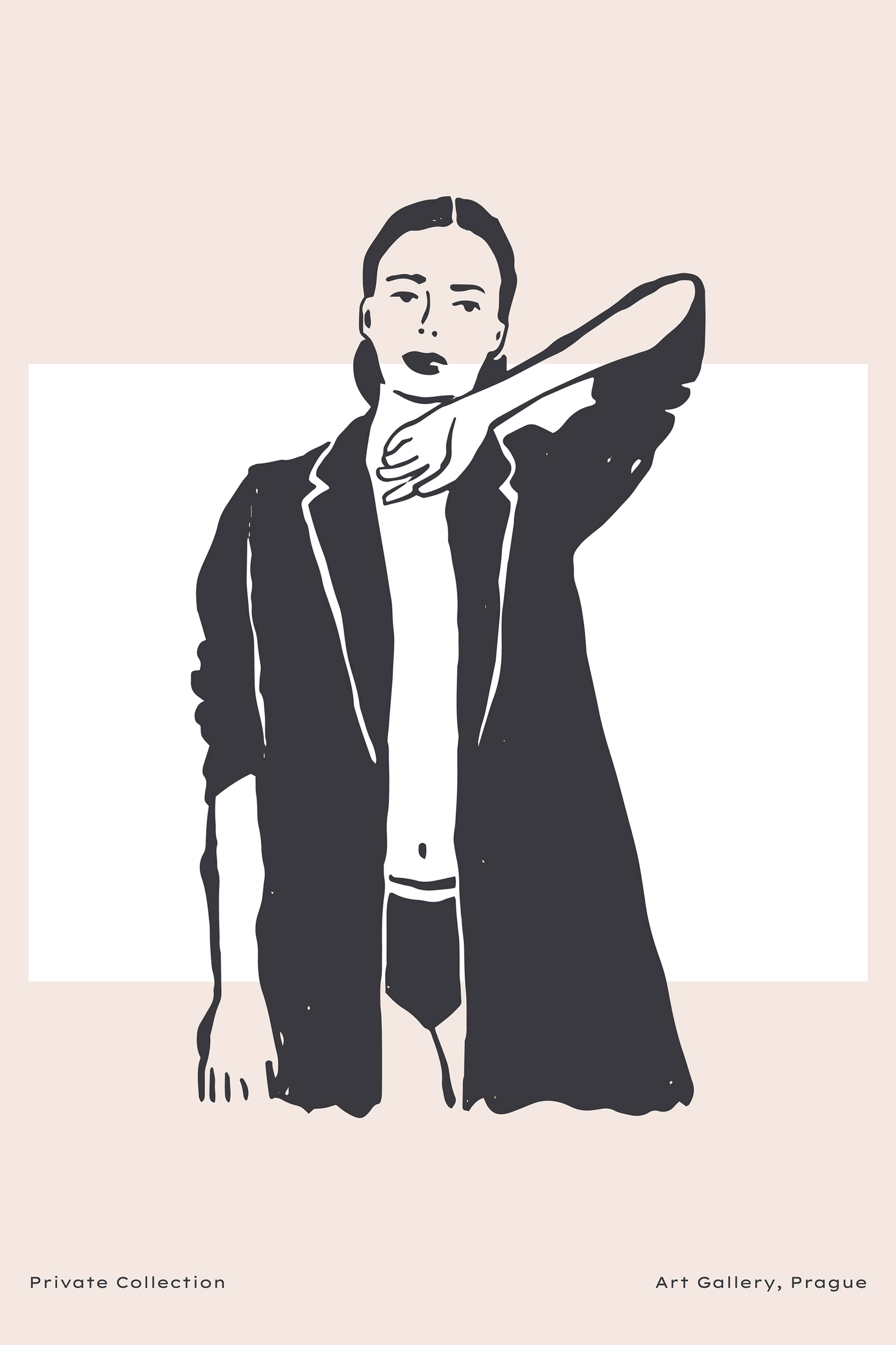 A woman in a long coat A woman in a long coat