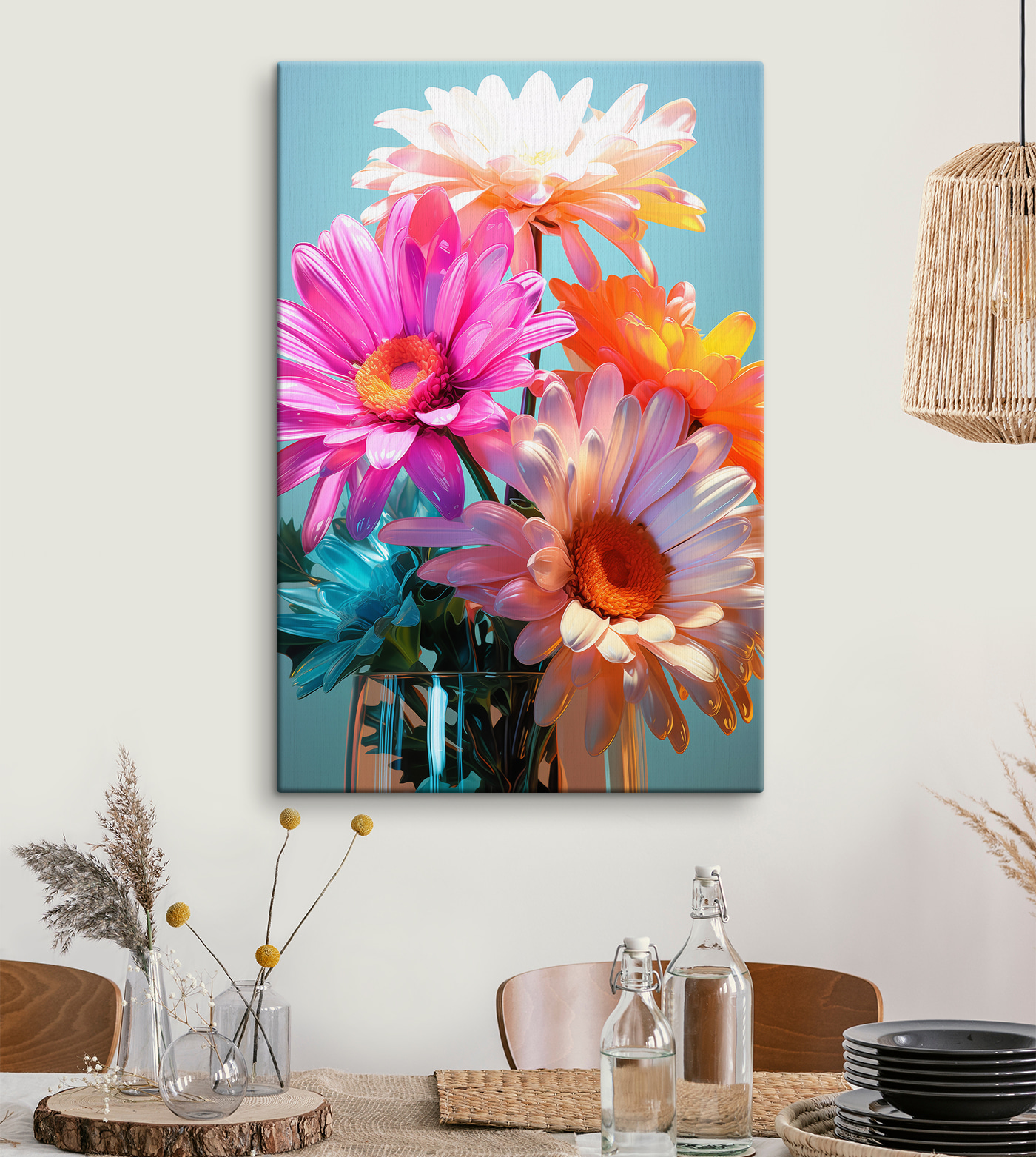 A group of colorful flowers