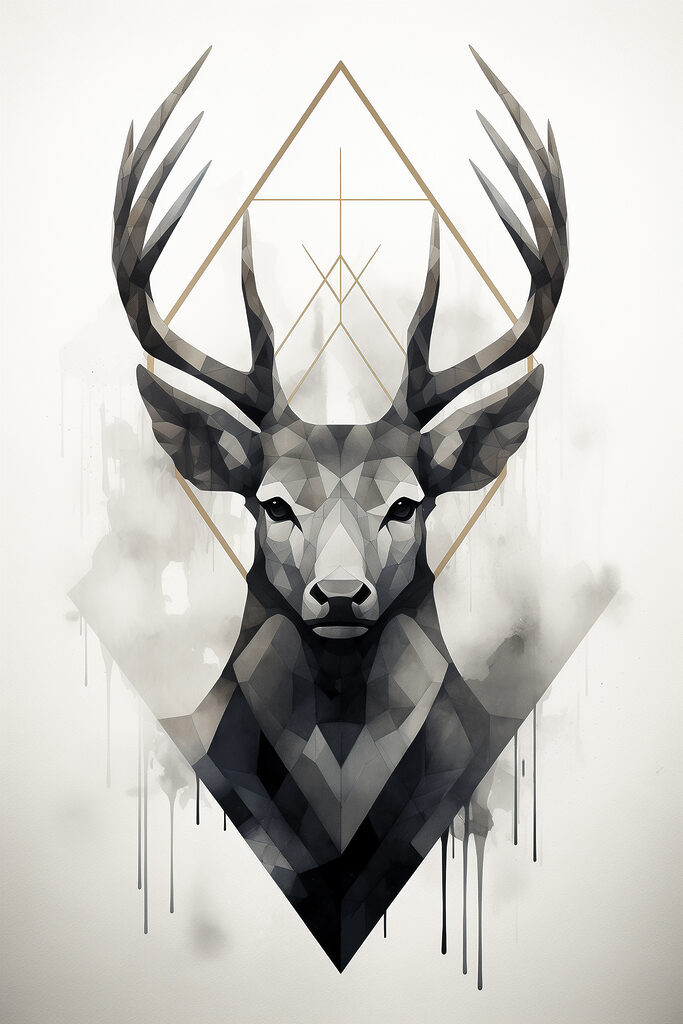 A black and white picture of a deer