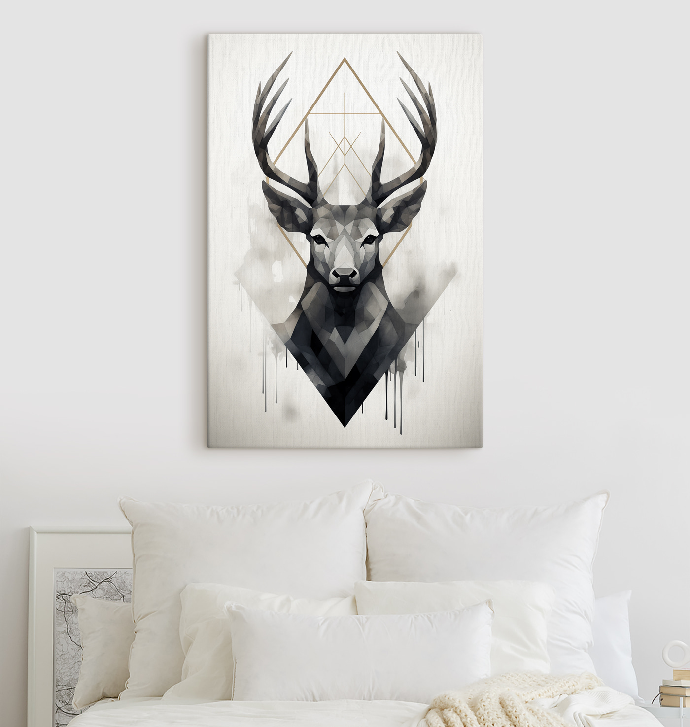A black and white picture of a deer