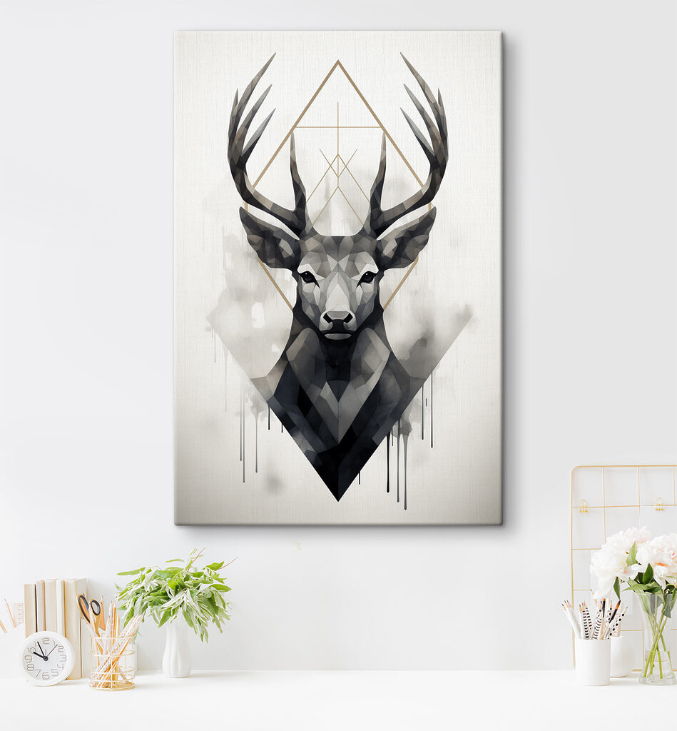 A black and white picture of a deer