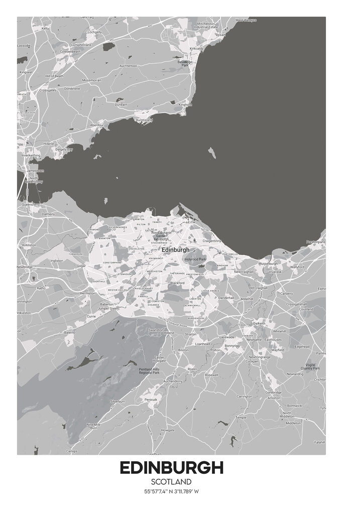 A map of land with roads and roads