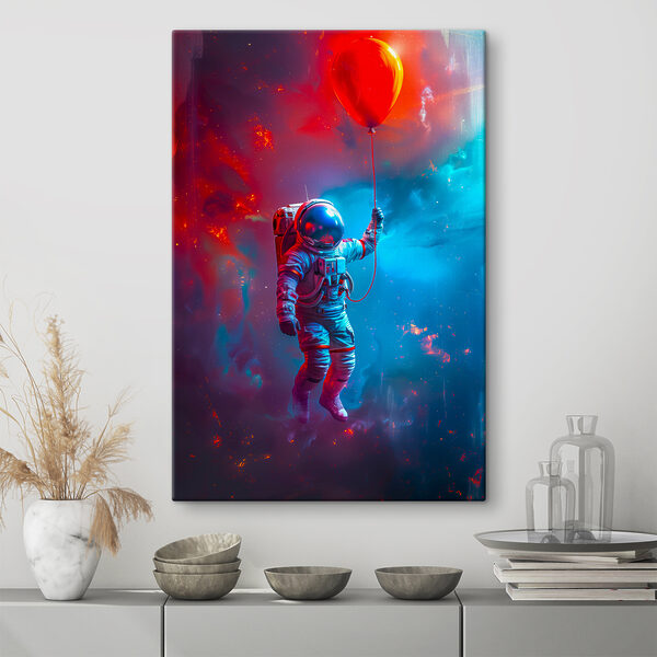 Quadri Quadri Un astronauta con in mano un palloncino rosso (COD: s37277)