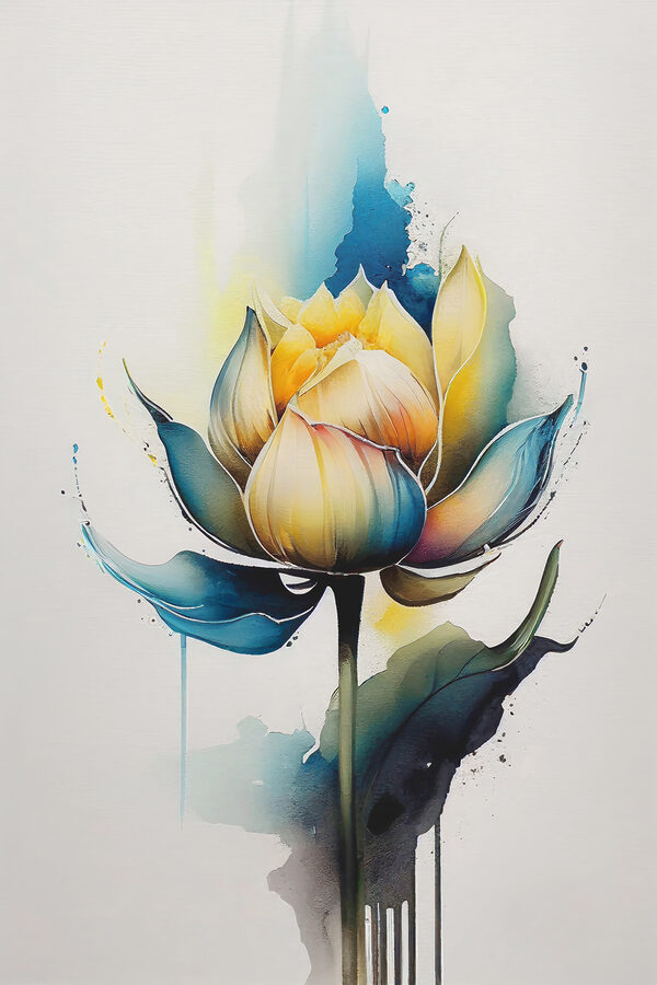 A painting of a flower A painting of a flower