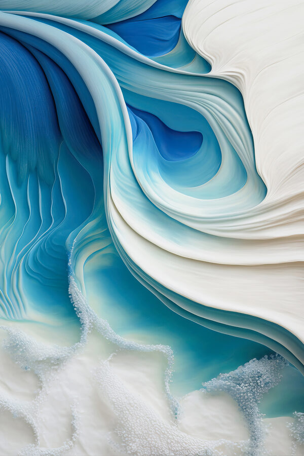 A close up of a blue and white swirl A close up of a blue and white swirl