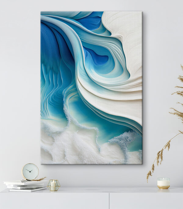 Quadri Quadri Un primo piano di un motivo a spirale blu e bianco (COD: s37247)