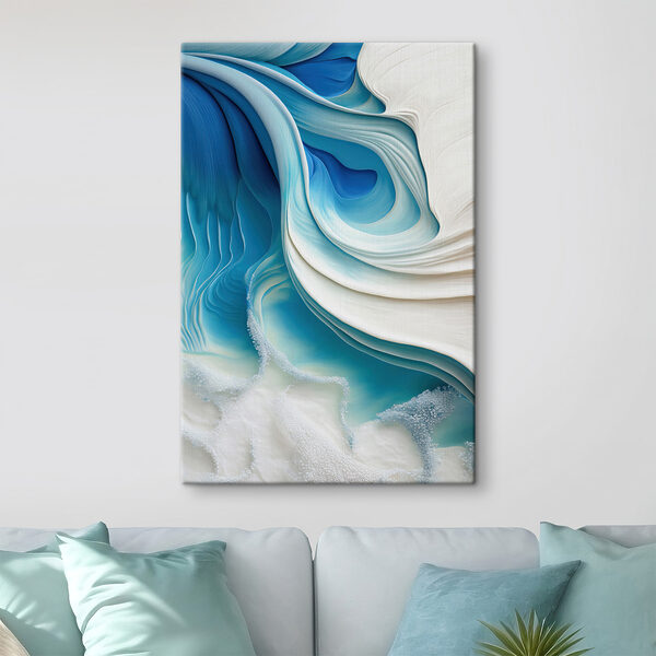 A close up of a blue and white swirl A close up of a blue and white swirl