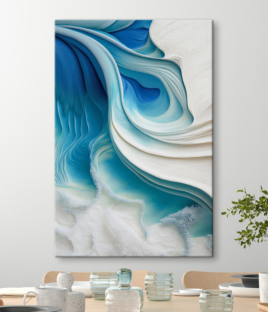 A close up of a blue and white swirl A close up of a blue and white swirl
