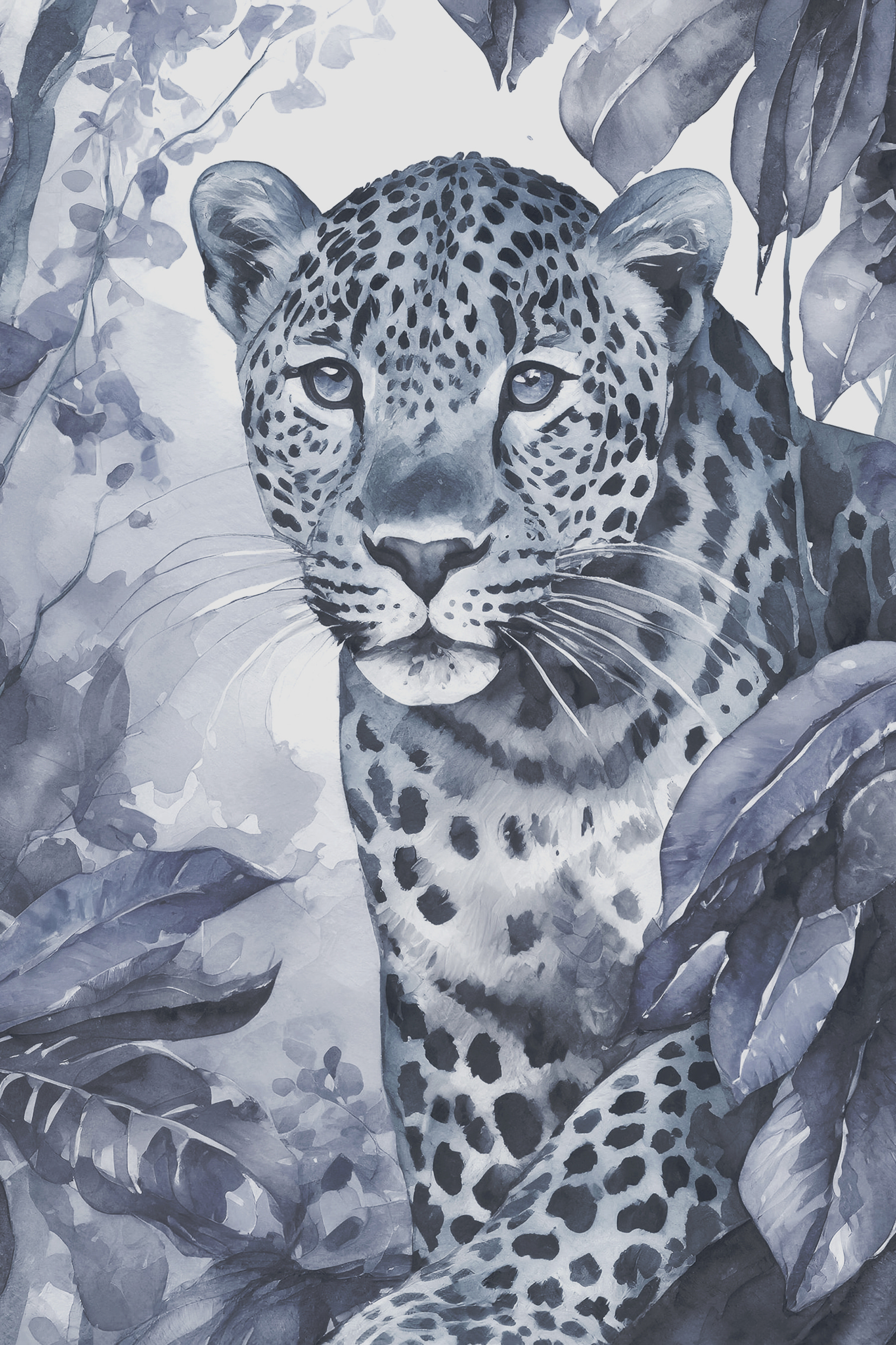 A watercolor of a leopard