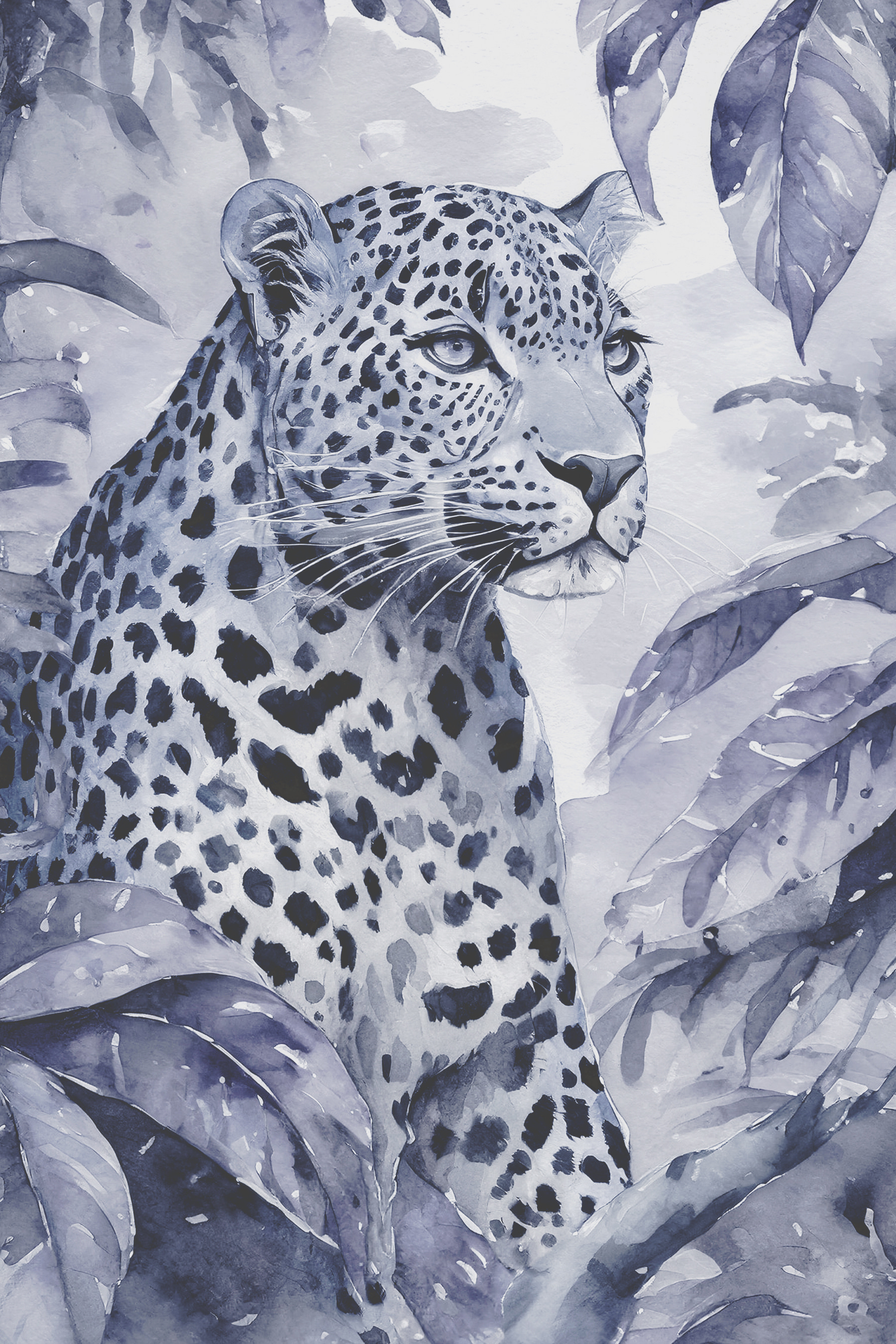 A watercolor of a leopard