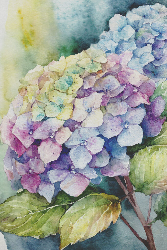 A watercolor of a flower