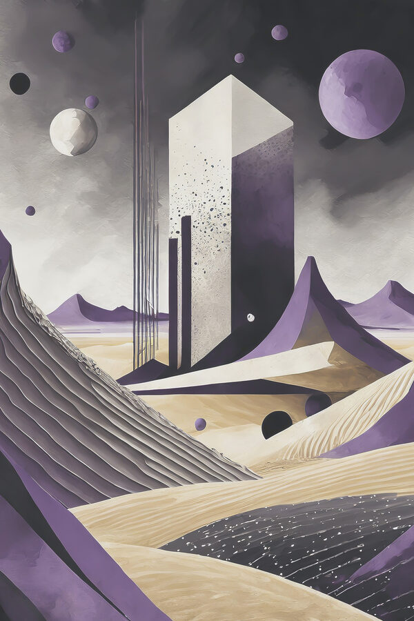 A painting of a desert landscape A painting of a desert landscape
