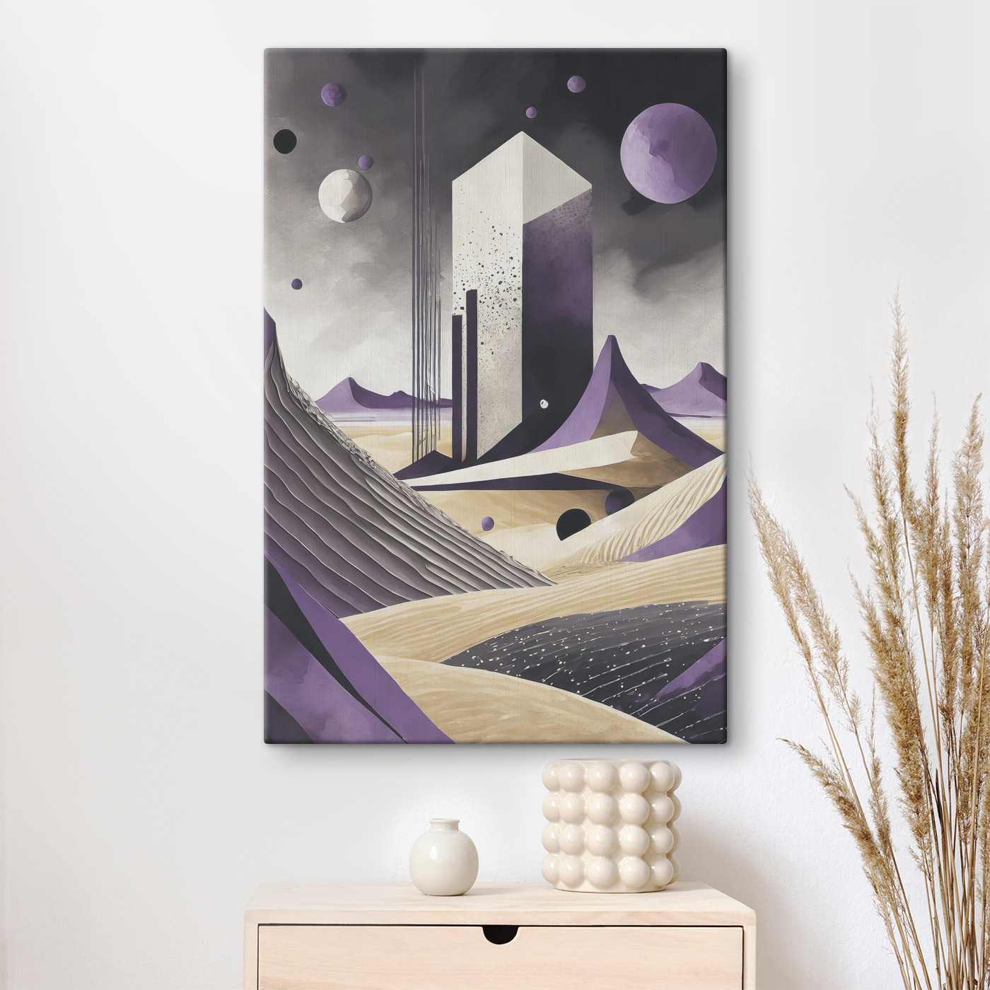 A painting of a desert landscape A painting of a desert landscape