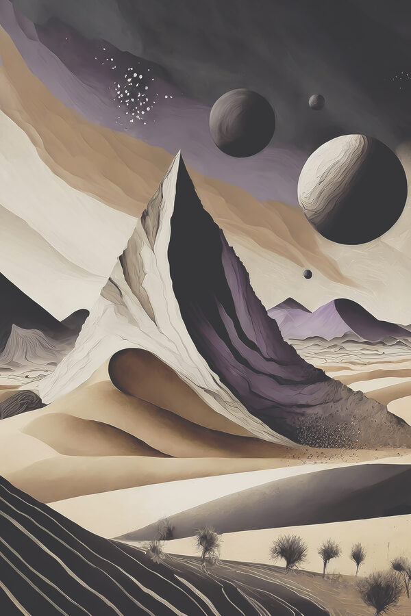 A mountain in a desert
