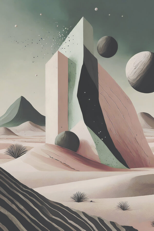A digital art of a desert landscape A digital art of a desert landscape